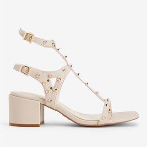 Express studded strappy cream shoes